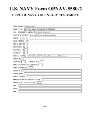 NAVY Form OPNAV55802 Author U. . Opnav 5580 forms